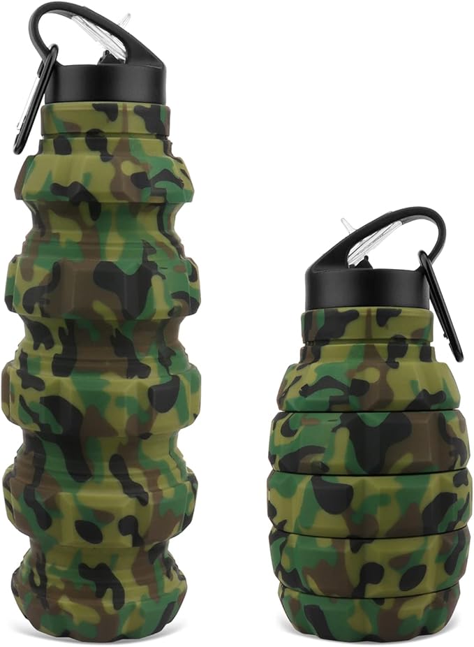 QiCheng&LYS Collapsible Water Bottle Sports Bottle 19.5OZ/580ml Travel Water by QiCheng%26LYS