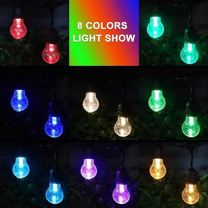 35FT Outdoor String Lights, 16 Shatterproof Edison Bulbs, Dimmable RGB Color - Image 3