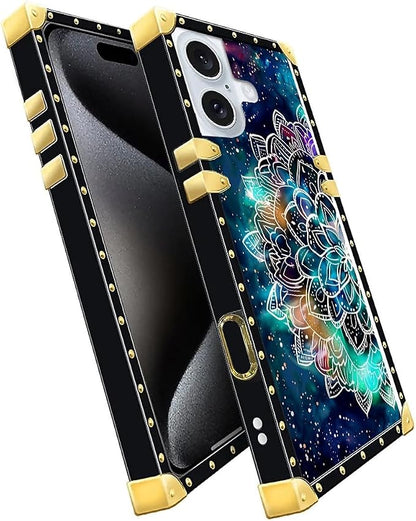 Compatible with iPhone 16 Plus Case, Starry Sky Colourful Mandala Luxury Golden - Image 2