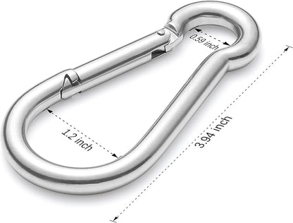 sprookber 316 Stainless Steel Carabiner Clip, Marine Grade Heavy Duty Spring - Image 2