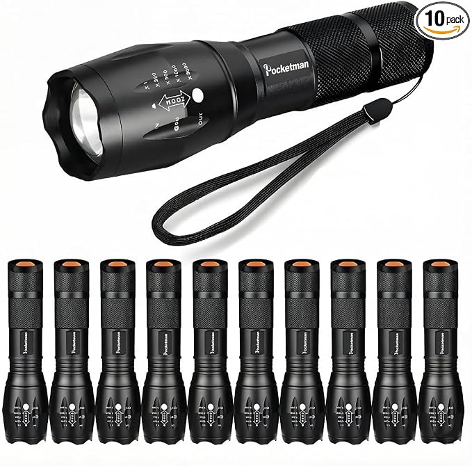 Pocketman LED Tactical Flashlight Super Bright LED Flashlights Portable Outdoor by POCKETMAN