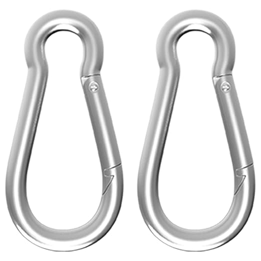 Carabiner, Heavy Duty Galvanized Steel Spring Snap Hook Carabiner Clips by High-PQ