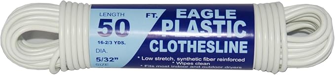 TW Evans Cordage 775-050-03 Clothesline, 5/32 in Dia x 50 ft L by T.W+.+Evans+Cordage+Co.