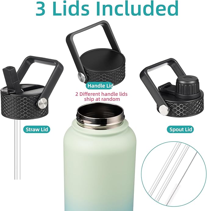 Konokyo 40oz Insulated Water Bottle Stainless Steel Sport Bottles - Image 3