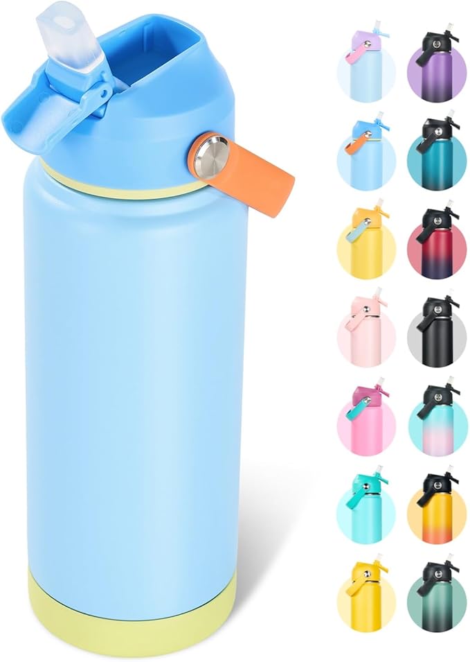Fijinhom 24oz Insulated Stainless Steel Water Bottle, Wide Mouth Double Wall by Fijinhom