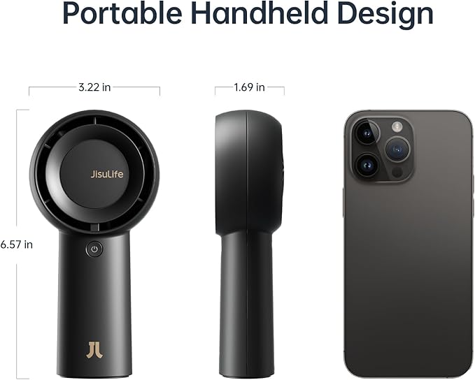 JISULIFE Portable Handheld Turbo Fan, 6000mAh USB Rechargeable Personal Battery - Image 8