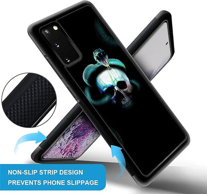 for Samsung Galaxy S20 Case, Skeleton Winding Snake Pattern Graphic Design Girl - Image 3