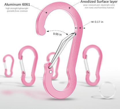 sprookber 2" Small Carabiner Clip, D Ring Caribeener, Spring Snap Hook - Image 4