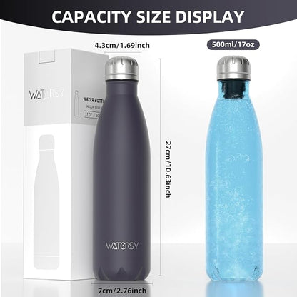 WATERSY Stainless Steel water bottles, 17oz/500ml Insulated Water Bottles - Image 3
