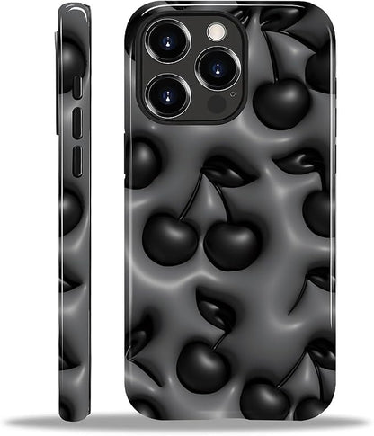 for iPhone 13 Pro Case, HL2 Cute Cool Cherry Black Hybrid 2 Layer Hard Shell by Unknown