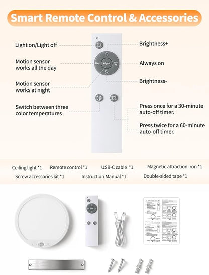 Rechargeable Motion Sensor Ceiling Light - Image 7