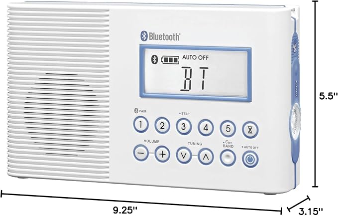 Sangean H202 AM/FM Weather Alert Waterproof Shower Radio - Image 8
