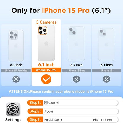 WIFORT for iPhone 15 Pro Waterproof Case, 360 Full Body Sealed Protection Cover - Image 3