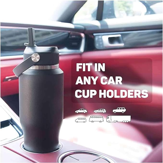 40oz Black Water Bottle Stainless Steel, Keep Cold 24H&Hot 12H, Water Bottle - Image 2