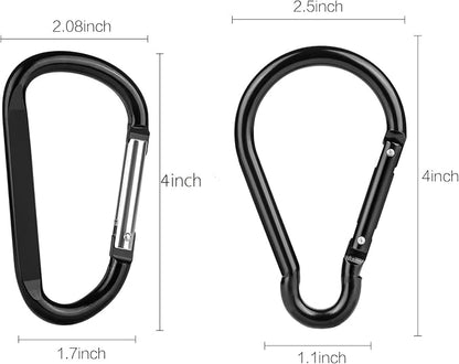 Carabiner Caribeaner Clip, Extra Large 4" Aluminum Carabeaner Keychain Hook - Image 3