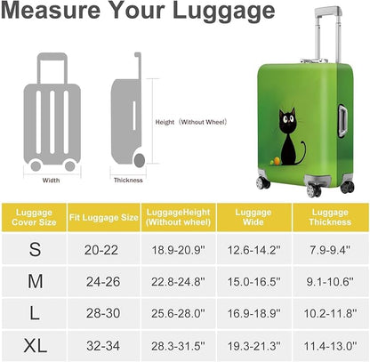 ANNA QUEEN Cute Black Cat Luggage Cover, Minimal Cartoon Suitcase Cover - Image 4