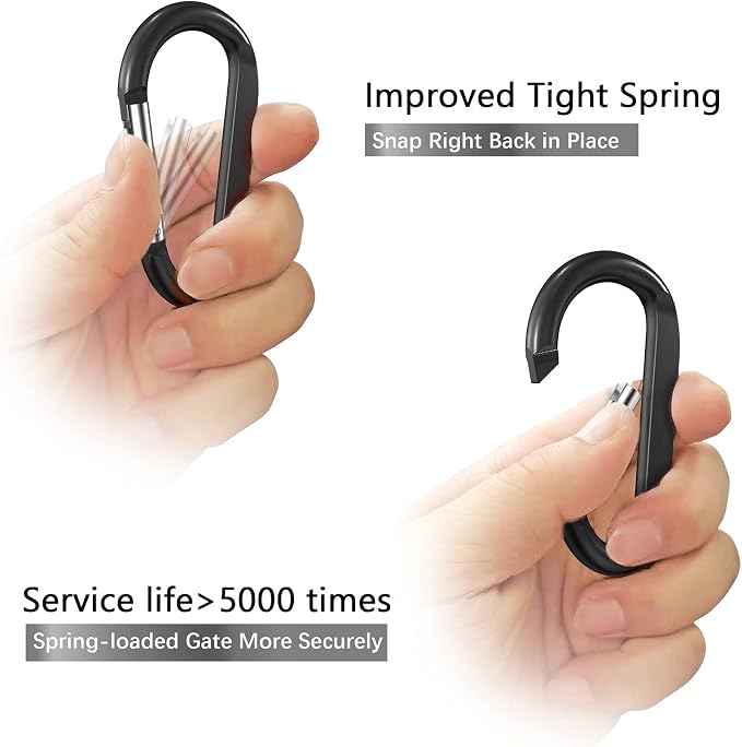 sprookber 3" Carabiner Clip Keychain, D Ring Caribeaner Clip, Key Clip - Image 3