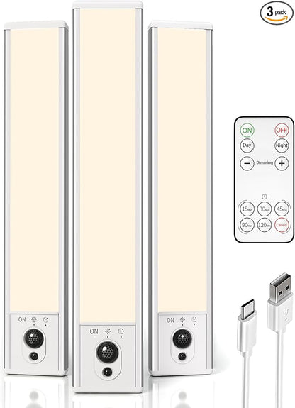 EZVALO 3-Pack Under Cabinet Lighting, 2400mAh Motion Sensor Light, LED Closet by EZVALO