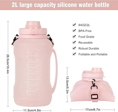 Collapsible Water Bottles, 2L/64OZ travel water bottle Bottle - Image 4
