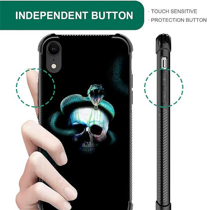 for iPhone XR Case, Skeleton Winding Snake Pattern Graphic Design Girl Boy Soft - Image 4