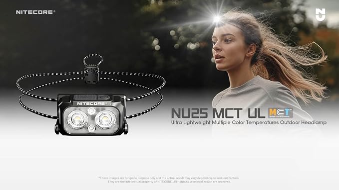 Nitecore NU25 MCT UL 400 Lumen Ultralight USB-C Rechargeble Outdoor Headlamp - Image 2