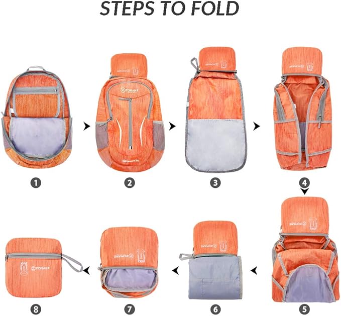 ZOMAKE 25L Ultra Lightweight Packable Backpack, Foldable Hiking Backpacks Water - Image 6