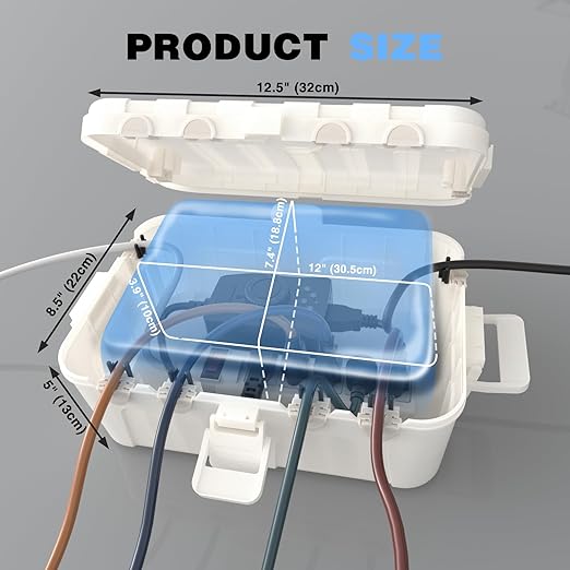 Flemoon Large Outdoor Electrical Box, IP54 Waterproof Outdoor Extension Cord - Image 3
