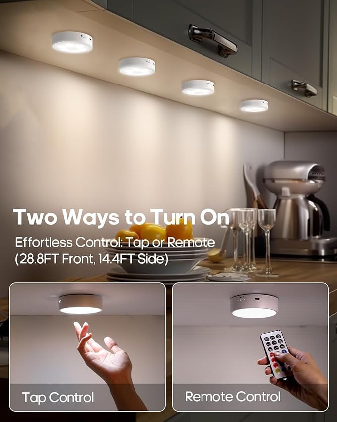 GOODEA.fun Puck Lights with Remote, 13 RGB Colors LED Under Cabinet Lights - Image 5