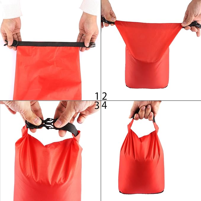 Pimoys 5 Pack Waterproof Dry Sacks, Lightweight Outdoor Dry Bags 20L /12L / - Image 4