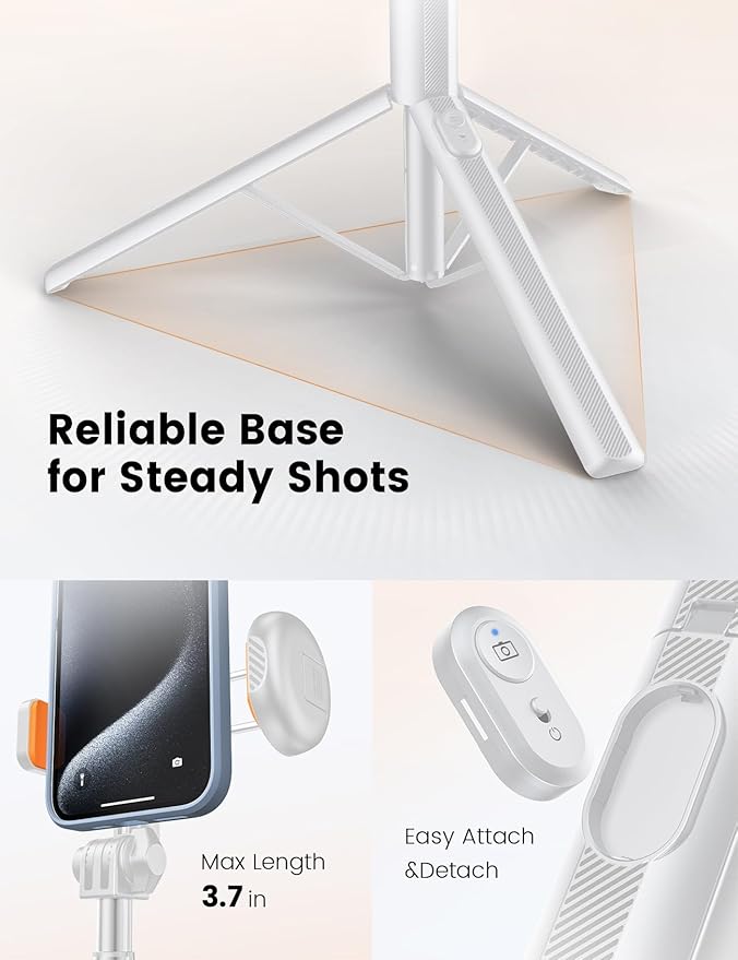 ANXRE 71" Phone Tripod, NT79 Extendable Selfie Stick - Image 3