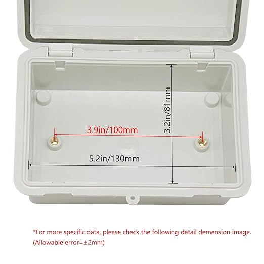 Zulkit 2pcs Junction Box ABS Plastic Dustproof Waterproof IP65 Electrical Boxes - Image 5