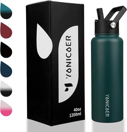 Insulated Water Bottle 40oz, Triple Wall Vacuum Stainless Steel, Leak Proof & - Image 7