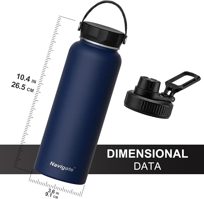 Navigate 40 oz Insulated Stainless Steel Sports Water Bottle - Image 3