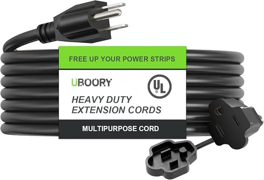 Outdoor Extension Cord Waterproof 5FT, Flexible 100% Copper 3 Prong Extension by UBOORY