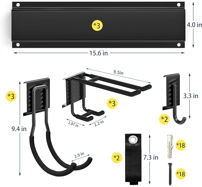 Garage Tool Organizer Wall Mount 13 PCS, Yard Garden Tool Organizer, Adjustable - Image 5