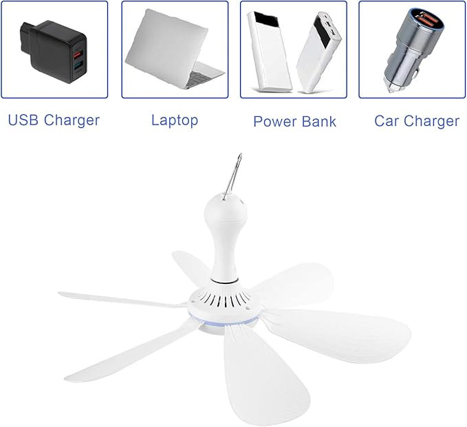 Portable Ceiling Fan USB Powered Canopy Fan - Image 5