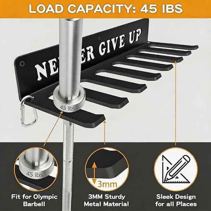 Gym Home Rack 8 Hook Heavy-Duty Wall-mounted Organizer Multi-Purpose Workout - Image 4