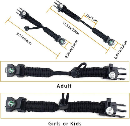 Survival Paracord Bracelet, Fire Starter, Waterproof SOS Light, Adjustable AK87 - Image 6