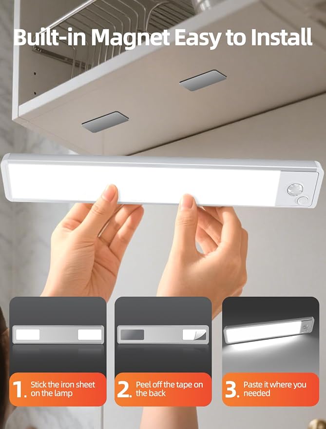 Under Cabinet Motion Sensor Lighting: Dimmable Rechargeable Lights Indoor - Image 4