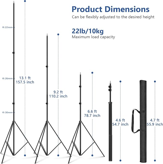 13ft Heavy Duty Light Stand Photography, Sdfghj Air Cushioned 13'/160inch/400cm - Image 2