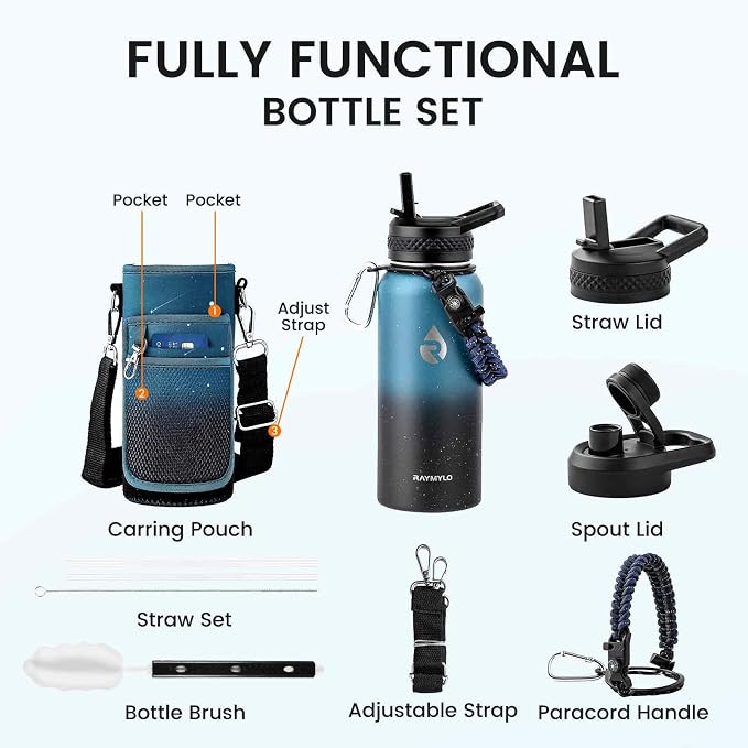 RAYMYLO Insulated Water Bottle 32 oz, Triple Wall Vacuum Stainless Steel - Image 7