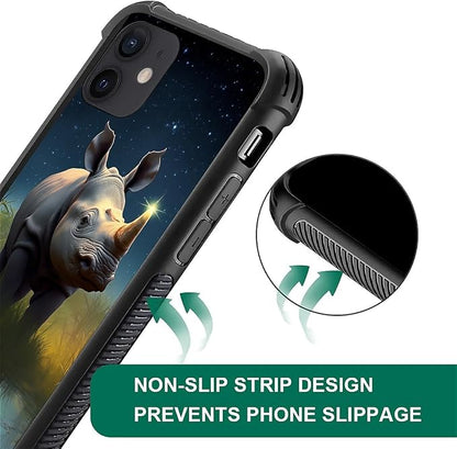 for iPhone 11 Case, Rhino Water Marshes Pattern Graphic Design Girl Boy Soft - Image 2
