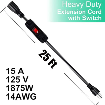Extension Cord with Switch On/Off Waterproof Switch 3Ft No Plugging and - Image 2