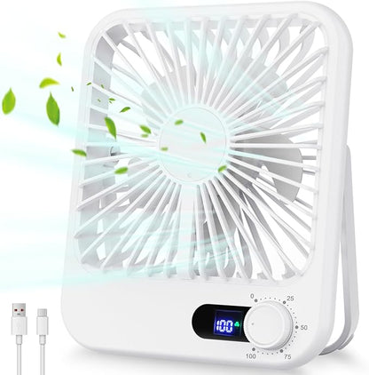 Travel Fan for Sleeping, 6.8" Small Portable Fan Rechargeable Battery Powered by Cooperwin
