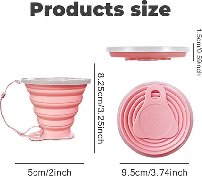 Silicone Collapsible Cups for Camping Travel, Small Portable Backpacking - Image 2
