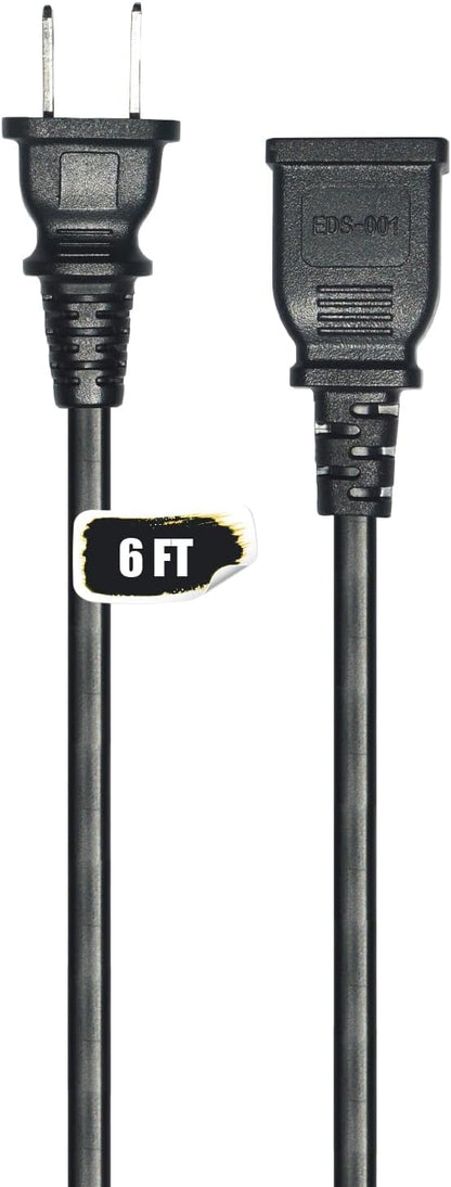 Small Extension Cord 6ft 2 Prong Thin Extension Cord by Jplenty