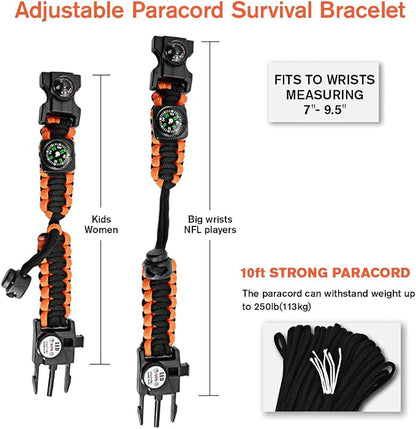 20 in 1 Survival Paracord Bracelet Adjustable Gear Kit - Image 4