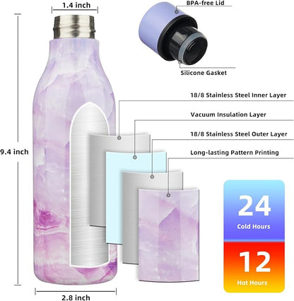 BJPKPK Insulated Water Bottles, 18 oz Stainless Steel Metal Water Bottle - Image 3