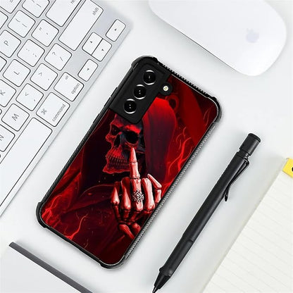 for Samsung Galaxy S21 Plus Case, Gestures Funny Skull Pattern Graphic Design - Image 7