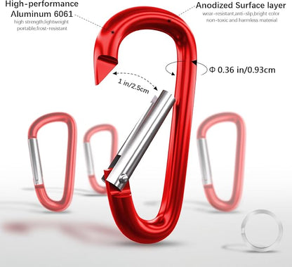 sprookber 4" & 5" Extra Large Aluminum Carabiner D Ring, Caribeener Clips - Image 4